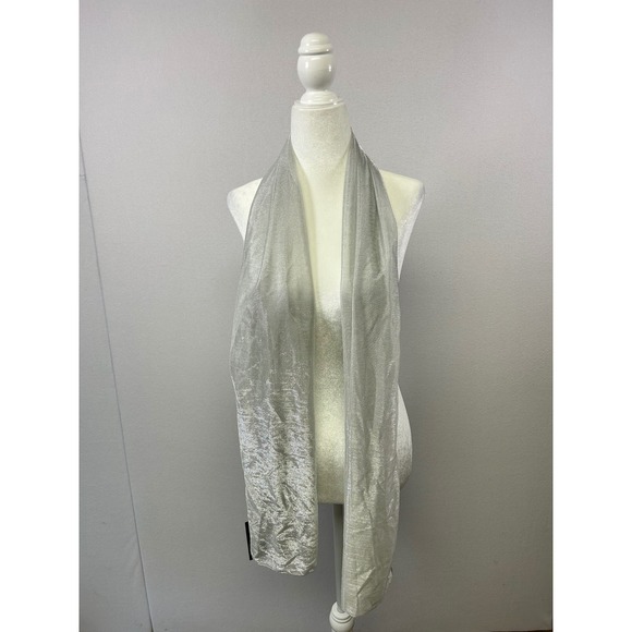 Formal Cejon Wrap Scarf Women One Size Silver Metallic Mesh Formal Evening Shawl - Picture 6 of 8
